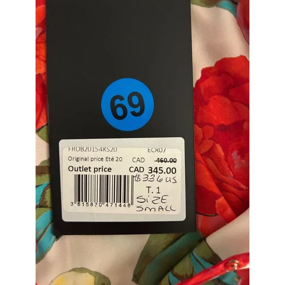 The Kooples Red Rose Floral Wrap Puff Sleeve Mini Dress Handkerchief Hem Small - Picture 8 of 13